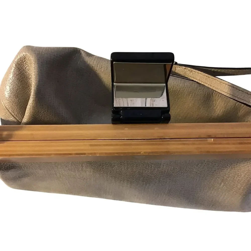 Kate Spade Zumba Beach Marga Champagne Metallic Versatile Clutch/Shoulder Bag